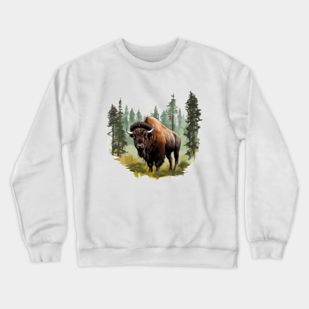 American Bison Crewneck Sweatshirt by zooleisurelife